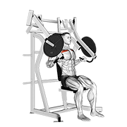 ภาพเคลื่อนไหวสาธิตท่า Lever Incline Chest Press เน้นกล้ามเนื้อกล้ามเนื้อหน้าอก