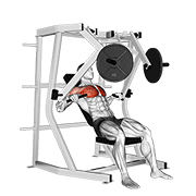 ภาพเคลื่อนไหวสาธิตท่า Lever Decline Chest Press เน้นกล้ามเนื้อกล้ามเนื้อหน้าอก