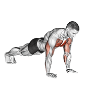 ภาพเคลื่อนไหวสาธิตท่า Plyo Push Up เน้นกล้ามเนื้อกล้ามเนื้อหน้าอก