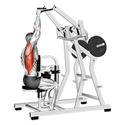 ภาพเคลื่อนไหวสาธิตท่า Lever One Arm Lateral Wide Pulldown เน้นกล้ามเนื้อปีกหลัง (แลตส์)
