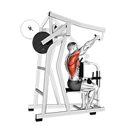 ภาพเคลื่อนไหวสาธิตท่า Lever One Arm Lateral High Row เน้นกล้ามเนื้อหลังส่วนบน