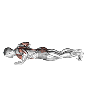 ภาพเคลื่อนไหวสาธิตท่า Upward Facing Dog เน้นกล้ามเนื้อกล้ามเนื้อแนวกระดูกสันหลัง
