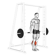 ภาพเคลื่อนไหวสาธิตท่า Smith Reverse Calf Raises เน้นกล้ามเนื้อน่อง