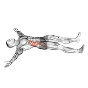 ภาพเคลื่อนไหวสาธิตท่า Iron Cross Stretch เน้นกล้ามเนื้อกล้ามเนื้อก้น
