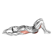 ภาพเคลื่อนไหวสาธิตท่า Pelvic Tilt Into Bridge เน้นกล้ามเนื้อกล้ามเนื้อก้น