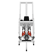 ภาพเคลื่อนไหวสาธิตท่า Sled 45в° Leg Press (back Pov) เน้นกล้ามเนื้อกล้ามเนื้อก้น