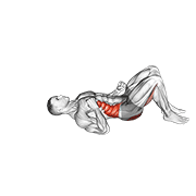 ภาพเคลื่อนไหวสาธิตท่า Twist Hip Lift เน้นกล้ามเนื้อกล้ามเนื้อก้น