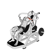 ภาพเคลื่อนไหวสาธิตท่า Lever Incline Chest Press V. 2 เน้นกล้ามเนื้อกล้ามเนื้อหน้าอก