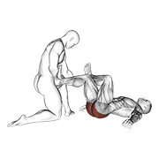 ภาพเคลื่อนไหวสาธิตท่า Assisted Lying Gluteus And Piriformis Stretch เน้นกล้ามเนื้อกล้ามเนื้อก้น
