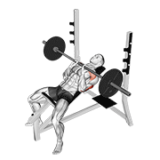 ภาพเคลื่อนไหวสาธิตท่า Barbell Incline Close Grip Bench Press เน้นกล้ามเนื้อกล้ามเนื้อหลังแขน (ไทรเซปส์)