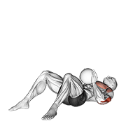 ภาพเคลื่อนไหวสาธิตท่า Medicine Ball Supine Chest Throw เน้นกล้ามเนื้อกล้ามเนื้อหลังแขน (ไทรเซปส์)