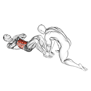 ภาพเคลื่อนไหวสาธิตท่า Assisted Sit-up เน้นกล้ามเนื้อหน้าท้อง