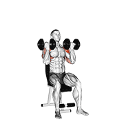 ภาพเคลื่อนไหวสาธิตท่า Dumbbell Arnold Press เน้นกล้ามเนื้อไหล่ (เดลทอยด์)