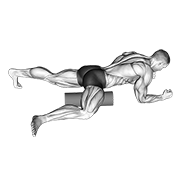 ภาพเคลื่อนไหวสาธิตท่า Roller Hip Stretch เน้นกล้ามเนื้อกล้ามเนื้อก้น