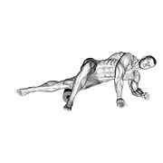 ภาพเคลื่อนไหวสาธิตท่า Roller Hip Lat Stretch เน้นกล้ามเนื้อกล้ามเนื้อก้น
