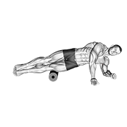 ภาพเคลื่อนไหวสาธิตท่า Roller Side Lat Stretch เน้นกล้ามเนื้อปีกหลัง (แลตส์)