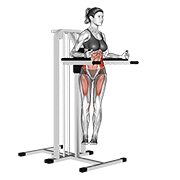 ภาพเคลื่อนไหวสาธิตท่า Twisted Leg Raise (female) เน้นกล้ามเนื้อหน้าท้อง