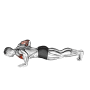ภาพเคลื่อนไหวสาธิตท่า Chest Tap Push-up (male) เน้นกล้ามเนื้อกล้ามเนื้อหน้าอก