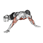 ภาพเคลื่อนไหวสาธิตท่า Archer Push Up เน้นกล้ามเนื้อกล้ามเนื้อหน้าอก