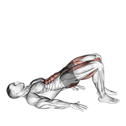 ภาพเคลื่อนไหวสาธิตท่า Glute Bridge March เน้นกล้ามเนื้อกล้ามเนื้อก้น