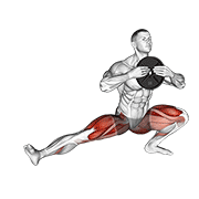 ภาพเคลื่อนไหวสาธิตท่า Weighted Cossack Squats (male) เน้นกล้ามเนื้อกล้ามเนื้อก้น