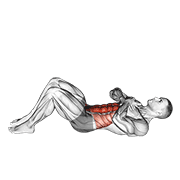 ภาพเคลื่อนไหวสาธิตท่า Sit-up With Arms On Chest เน้นกล้ามเนื้อหน้าท้อง